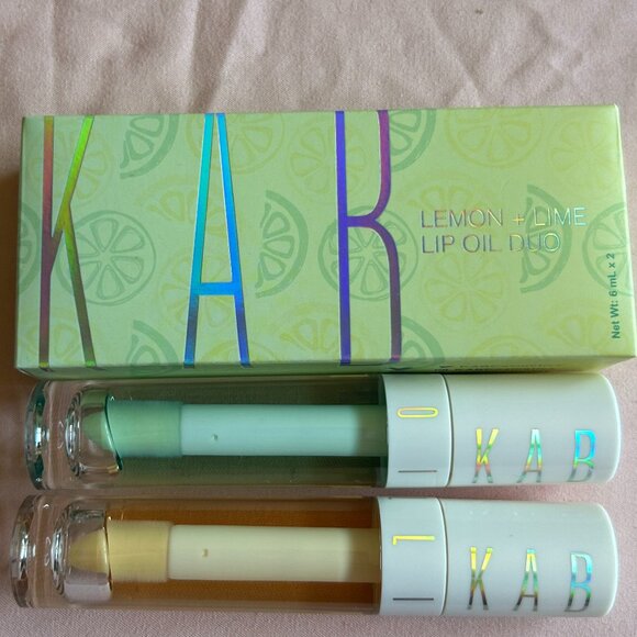 New! KAB COSMETICS Lemon + Lime Lip Oil Duo - Picture 4 of 6
